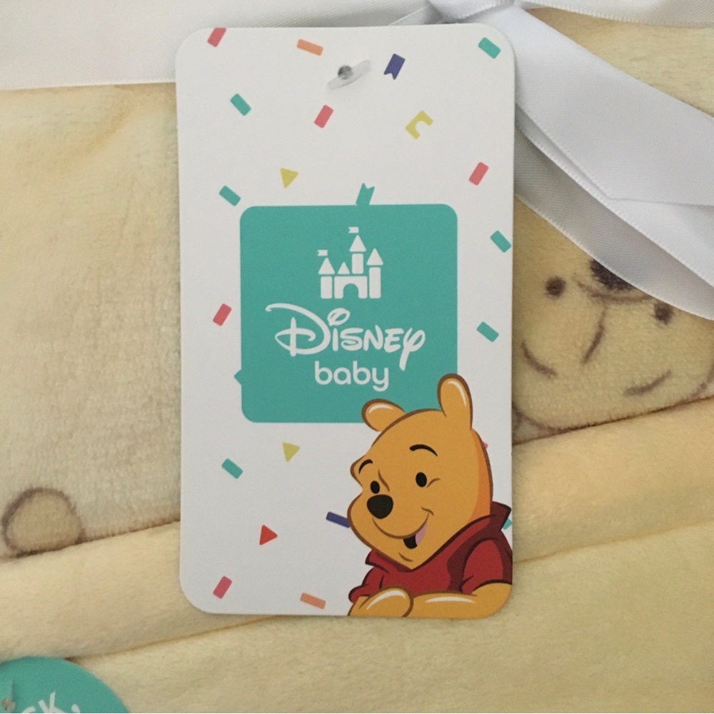 Disney Baby Blanket Winnie the Pooh Reversible Yellow Warm Soft Cozy 30x40” NEW - Picture 5 of 6